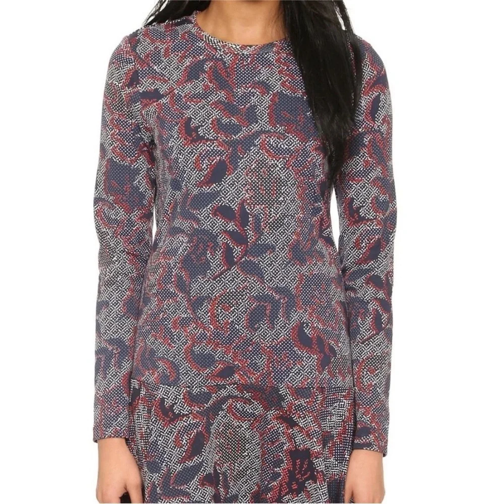 Tory Burch Dahlia Pima Cotton Floral Long Sleeve Dress